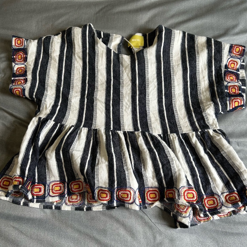 Maeve by Anthropologie cropped linen blouse—worn for photos size S